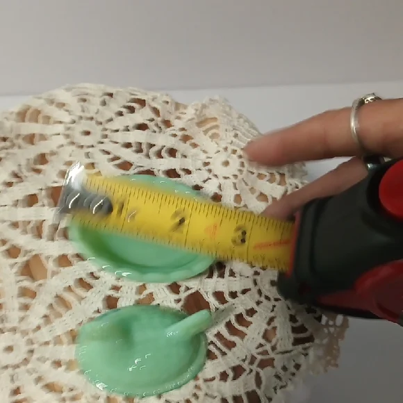 Vintage Green jadeite Mini Glass Hen On Nest Salt Cellar Dish - Picture 4 of 4